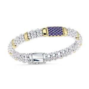 Blue Sapphire Caviar Bracelet from Lagos Size 7/9mm Width